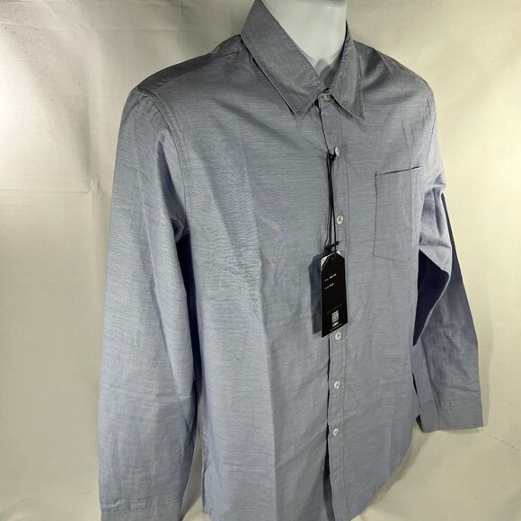 MICHAEL BRANDON BUTTON DOWN SHIRT MENS MEDIUM BLUE LONG SLEEVE COLLARED NWT NEW - Picture 6 of 16